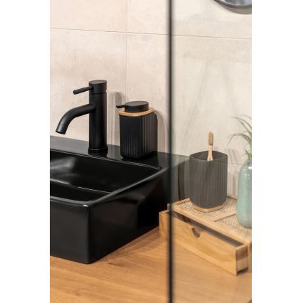 WENKO 25298100 - Dávkovač na mydlo ROTELLO 8,9x12,7 cm čierna/hnedá