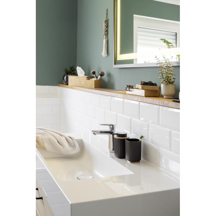 WENKO 25298100 - Dávkovač na mydlo ROTELLO 8,9x12,7 cm čierna/hnedá