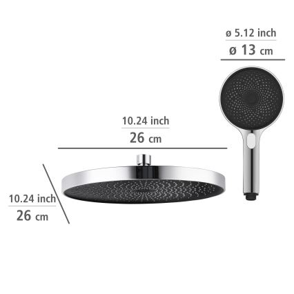 WENKO 25312100 - Sprchový stĺp SOFTWATER 12x120 cm lesklý chróm