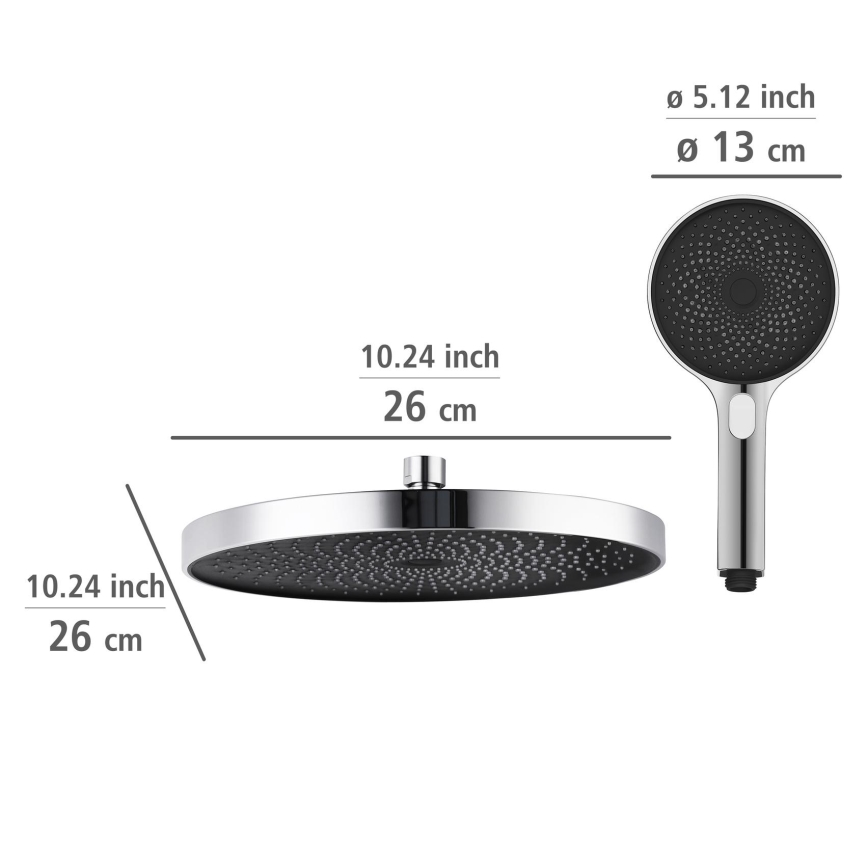 WENKO 25312100 - Sprchový stĺp SOFTWATER 12x120 cm lesklý chróm