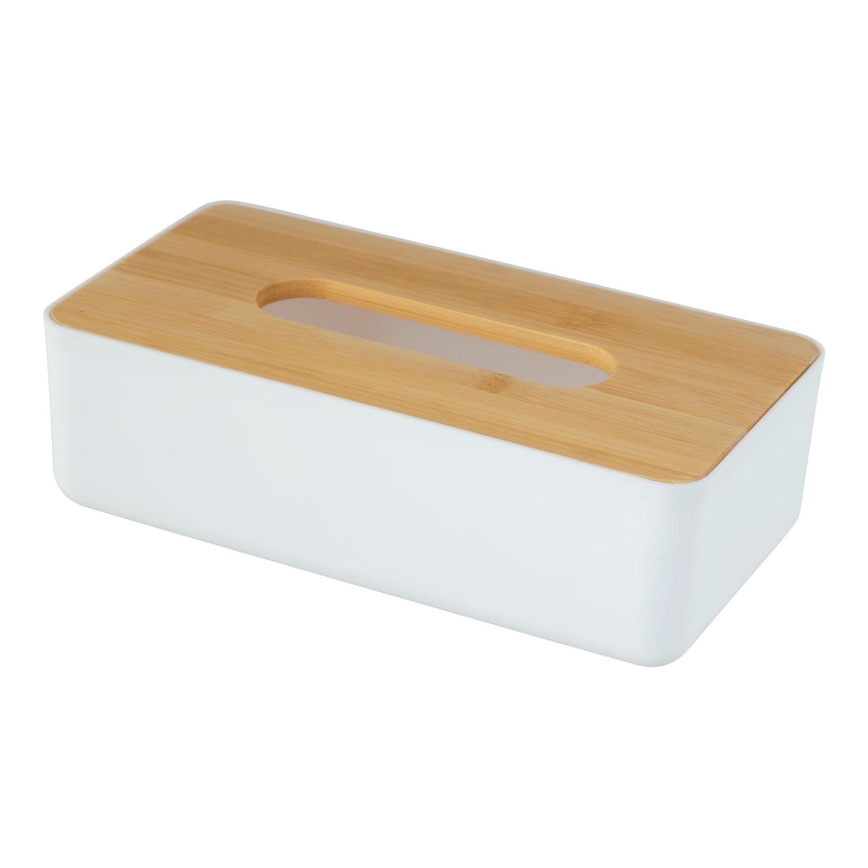 WENKO 25318100 - Kozmetický box ROTELLO 24x12,7 cm biela/hnedá