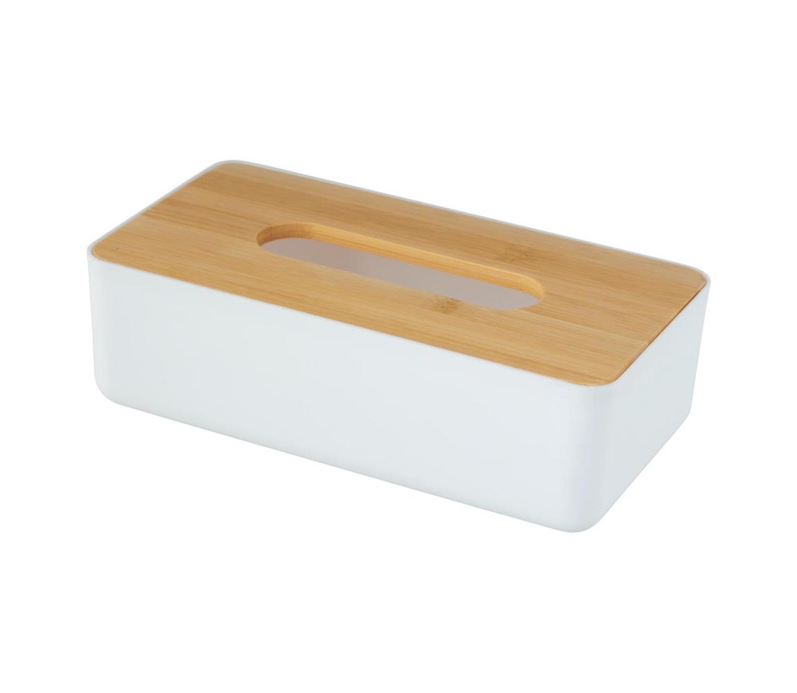 WENKO 25318100 - Kozmetický box ROTELLO 24x12,7 cm biela/hnedá 25318100