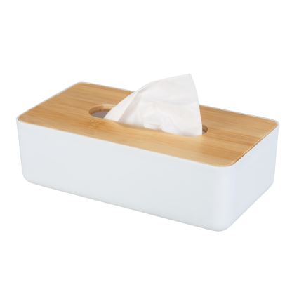 WENKO 25318100 - Kozmetický box ROTELLO 24x12,7 cm biela/hnedá
