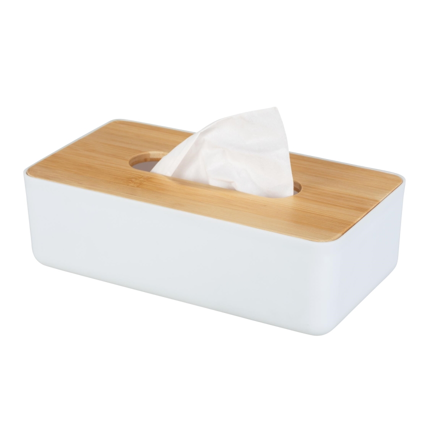 WENKO 25318100 - Kozmetický box ROTELLO 24x12,7 cm biela/hnedá