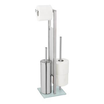 WENKO 25399100 - WC kefa RIVALTA 18x70 cm strieborná/biela/čierna