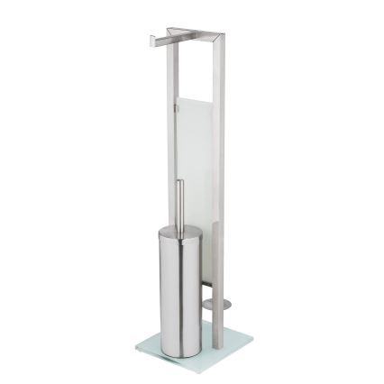 WENKO 25399100 - WC kefa RIVALTA 18x70 cm strieborná/biela/čierna