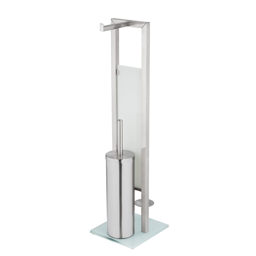 WENKO 25399100 - WC kefa RIVALTA 18x70 cm strieborná/biela/čierna