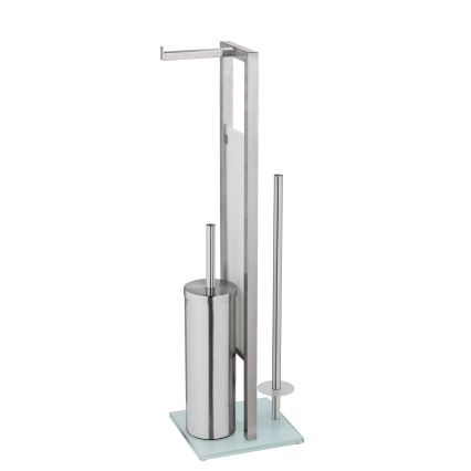 WENKO 25399100 - WC kefa RIVALTA 18x70 cm strieborná/biela/čierna