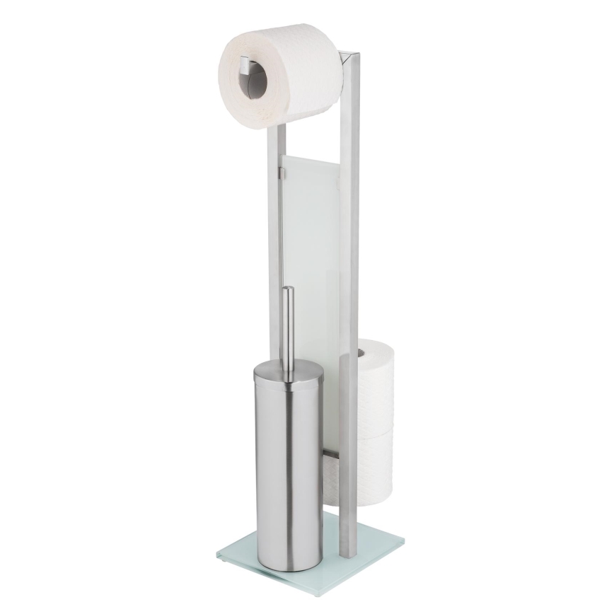 WENKO 25399100 - WC kefa RIVALTA 18x70 cm strieborná/biela/čierna