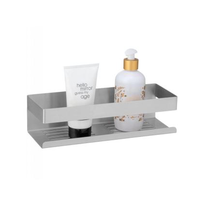 WENKO 25425100-Polica TURBO-LOC GENOVA matná 30x10,5 cm strieborná