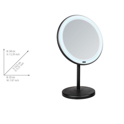 WENKO 25523100 - Zrkadlo ONNO 20x34 cm čierne