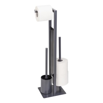 WENKO 25552100 - WC kefa RIVALTA 18x70 cm sivá/čierna