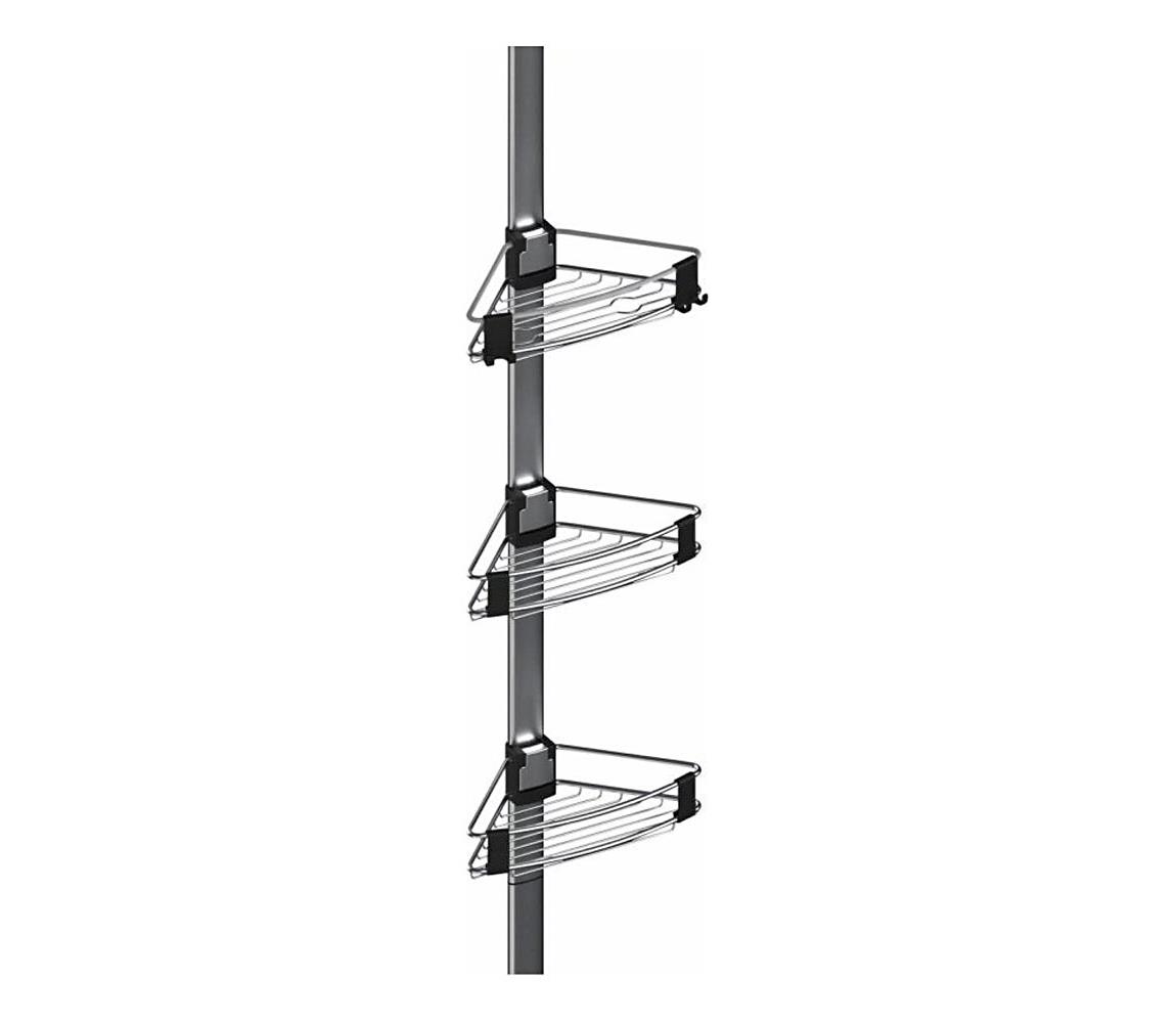 WENKO 25556100-Rohová polica PURIO 35,5x280 cm strieborná/šedá 25556100