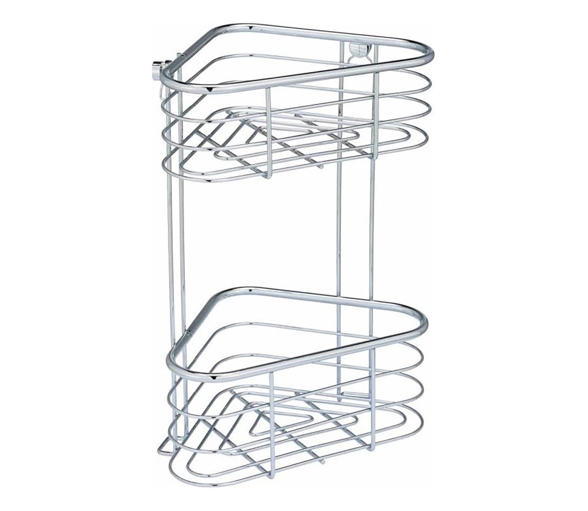 WENKO 25569100-Rohový regál TRESTINA 25x35 cm nerez/strieborný 25569100