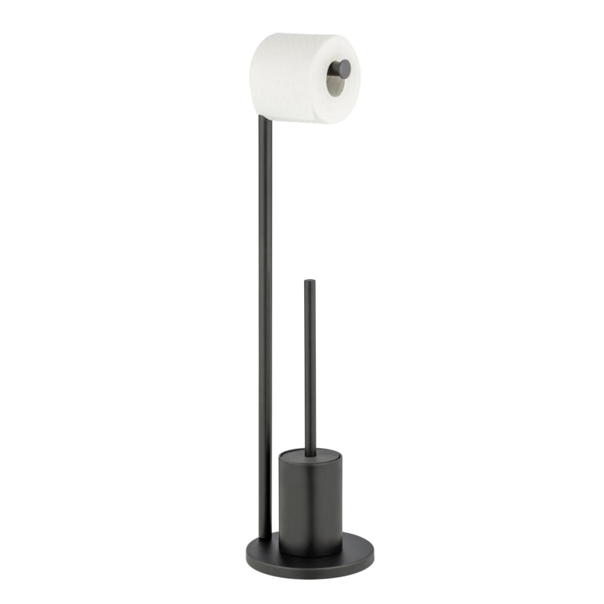 WENKO 25675100 - WC súprava FERLA 18x69,5 cm čierna