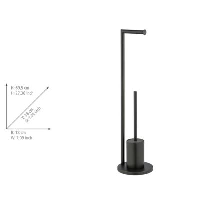 WENKO 25675100 - WC súprava FERLA 18x69,5 cm čierna