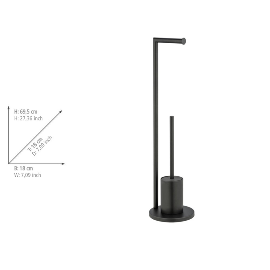 WENKO 25675100 - WC súprava FERLA 18x69,5 cm čierna