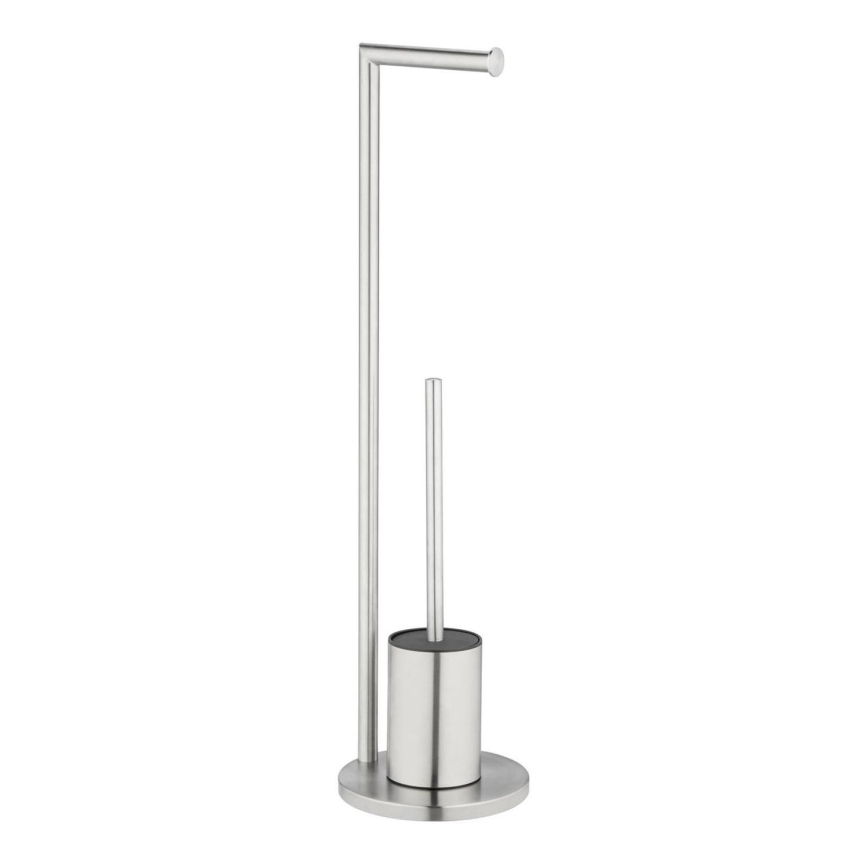 WENKO 25676100 - Súprava WC FERLA 18x69,5 cm, nerezová oceľ/saténový povrch