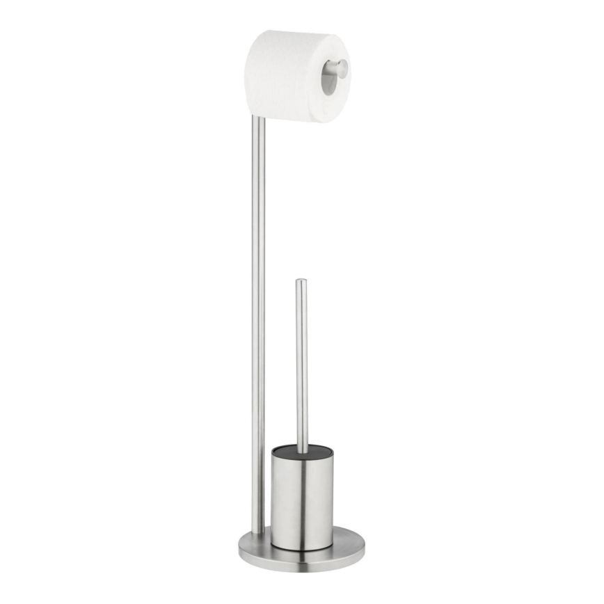 WENKO 25676100 - Súprava WC FERLA 18x69,5 cm, nerezová oceľ/saténový povrch