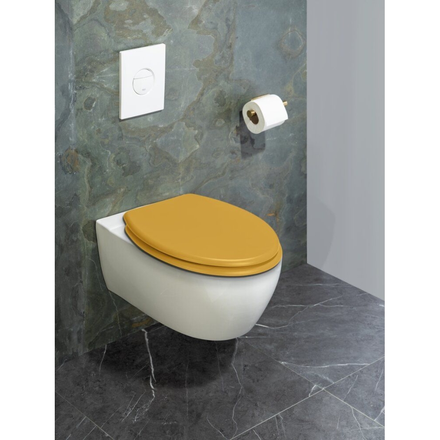 WENKO 25792100 - WC sedátko PRIMA 37x41 cm žlté/strieborné