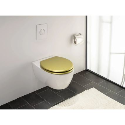 WENKO 26010100 - WC sedátko ALDENO 37x41 cm zlatá/strieborná