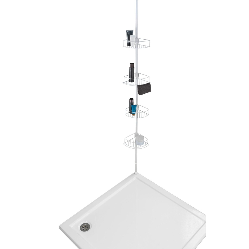 WENKO 26015100 - Rohová polica DOLCEDO 31x230 cm nerez/biela