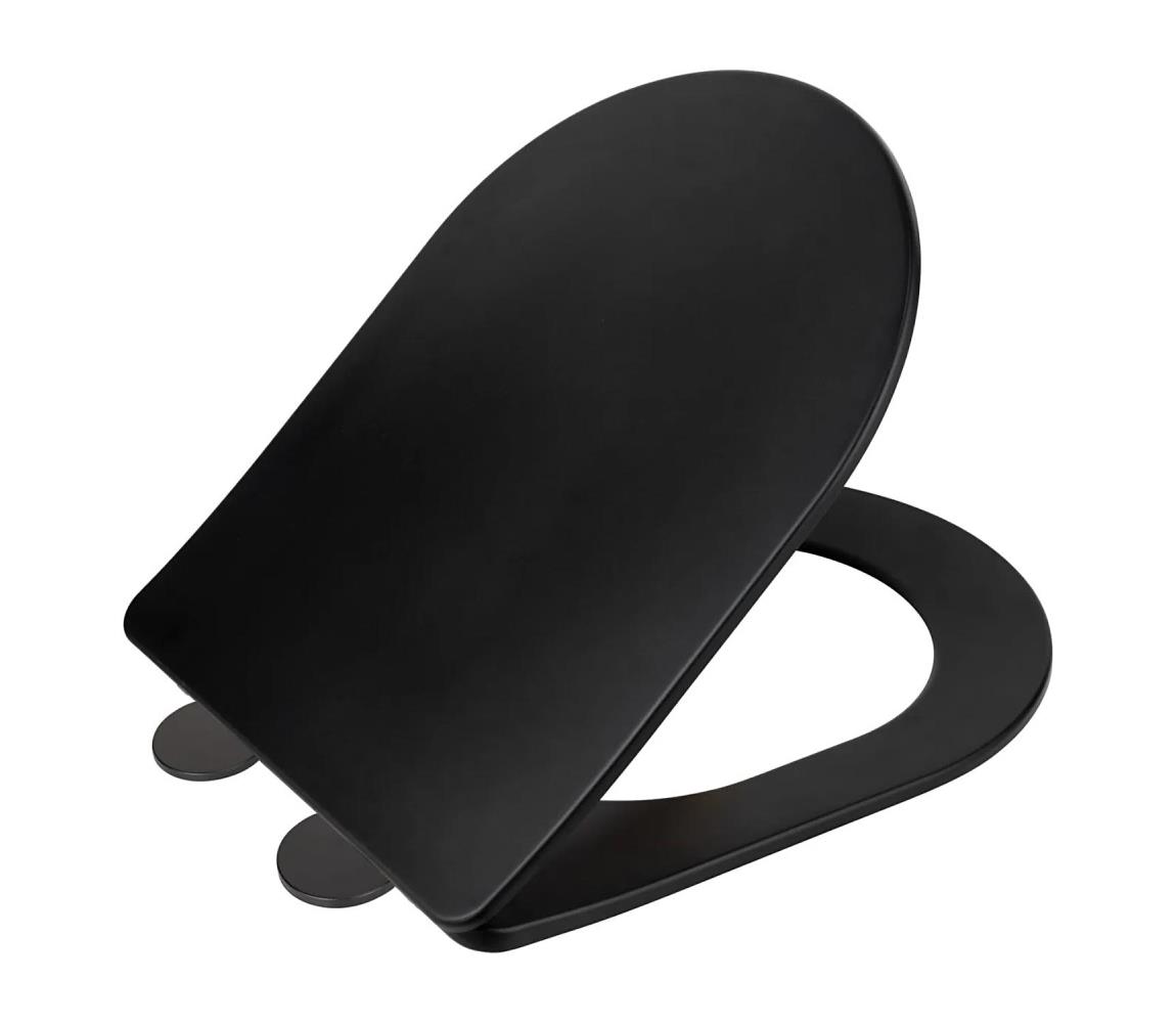 WENKO 26029100 - toaletné sedadlo GALATI 46x36 cm čierne 26029100