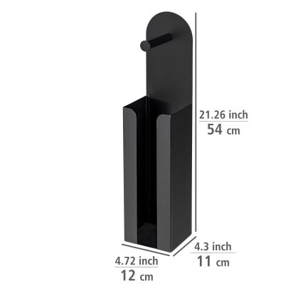 WENKO 26059100 - Držiak rolí AGIRA 12x54 cm čierny