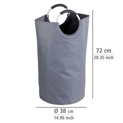WENKO 3440803100 - Kôš na prádlo JUMBO 38x72 cm antracit/strieborná/čierna