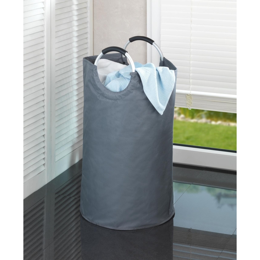 WENKO 3440803100 - Kôš na prádlo JUMBO 38x72 cm antracit/strieborná/čierna