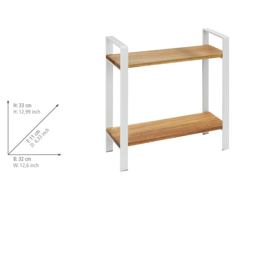 WENKO 53024100 - Polica LOUISA 32x33 cm biela/hnedá