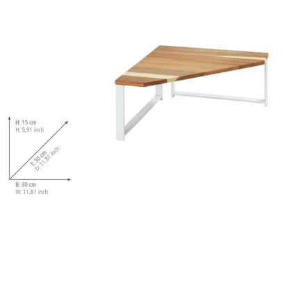 WENKO 53026100 - Polica LOUISA 30 × 30 cm biela/hnedá