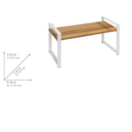 WENKO 53027100 - Polica LOUISA 40x20 cm biela/hnedá