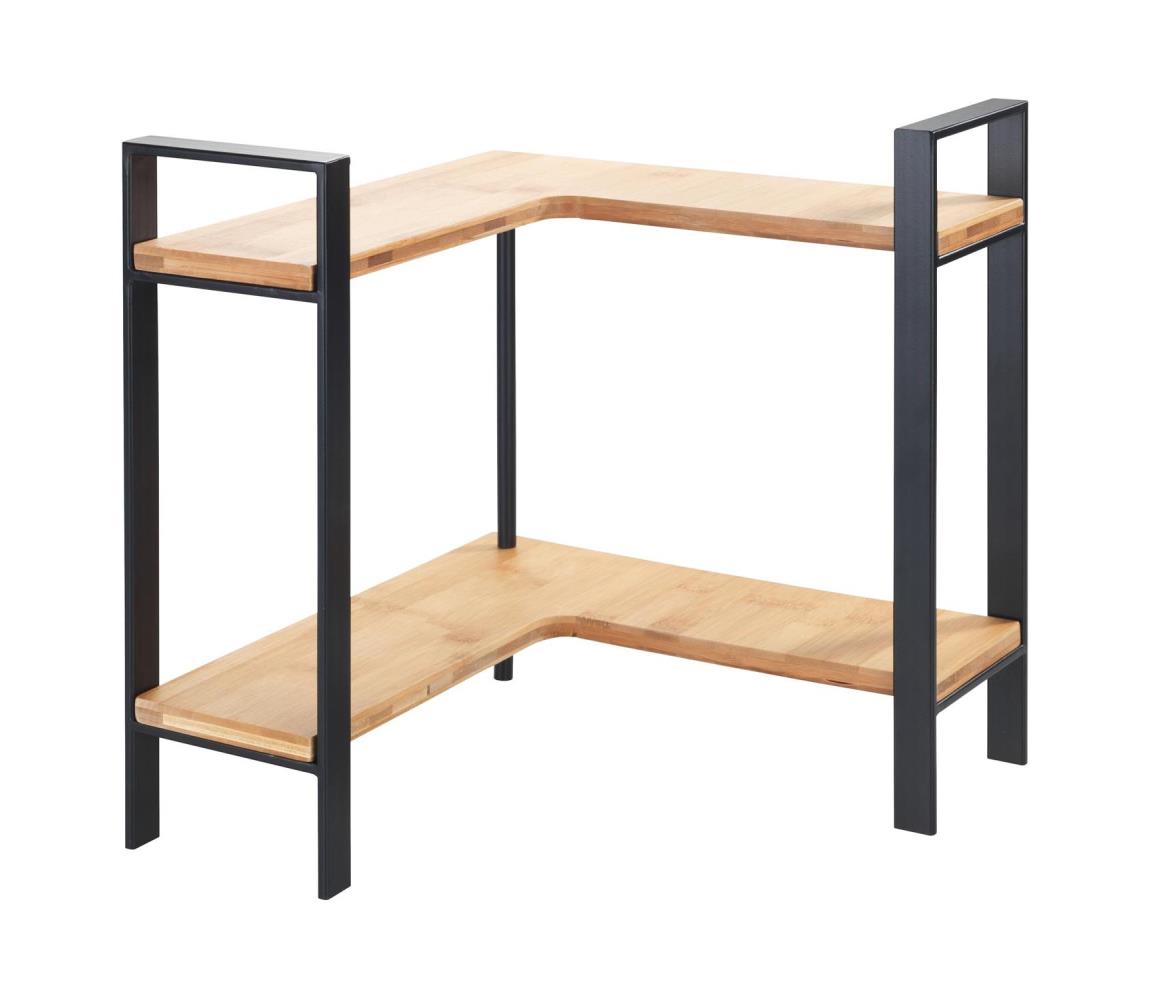WENKO 53028100 - Polica LOU 30x33 cm čierna/hnedá 53028100