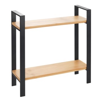 WENKO 53029100 - Polica LOU 32x33 cm čierna/hnedá