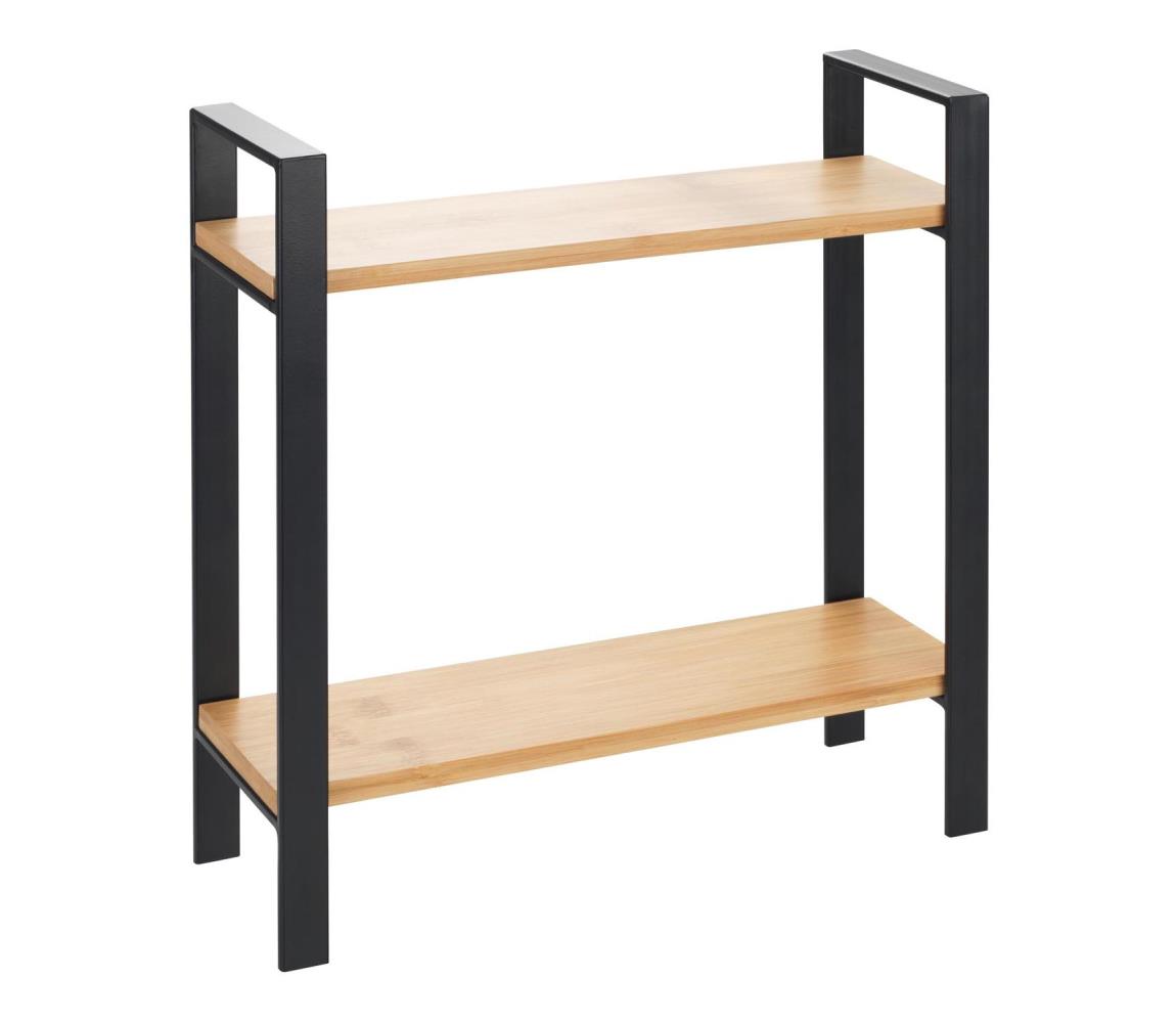 WENKO 53029100 - Polica LOU 32x33 cm čierna/hnedá 53029100