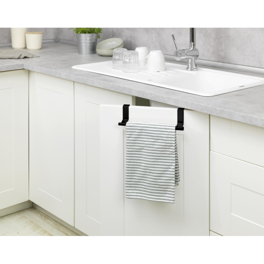 WENKO 53246100 - Držiak na uteráky 7x6 cm nerez/čierny