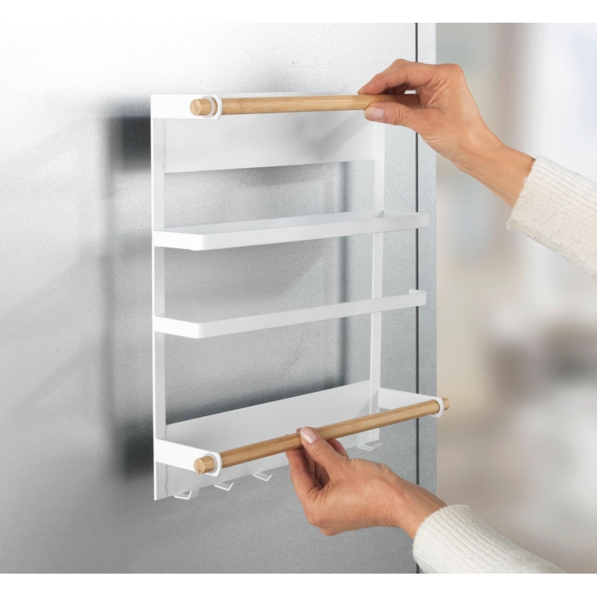 WENKO 54113100 - Organizér MAGNA 33x34 cm biela/hnedá/čierna