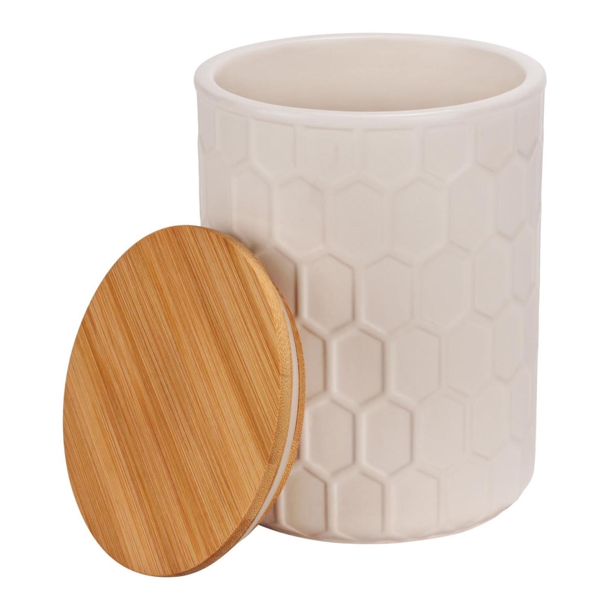 WENKO 54222100 - Úložný box MAYA 13x17 cm biela/hnedá