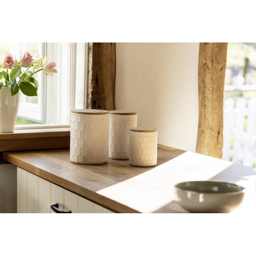 WENKO 54222100 - Úložný box MAYA 13x17 cm biela/hnedá