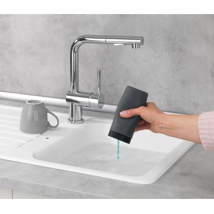 WENKO 54680100 - Dávkovač EASY SQUEEZ-E 6x14 cm sivá/čierna