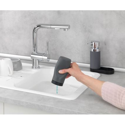 WENKO 54735100 - Umývacia stanica EASY SQUEEZ-E 15x18 cm šedá/šedá