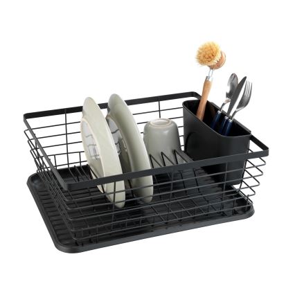 WENKO 54766100 - Odkvapávač na riad BLACK OUTDOOR KITCHEN 36x30 cm čierna/čierna