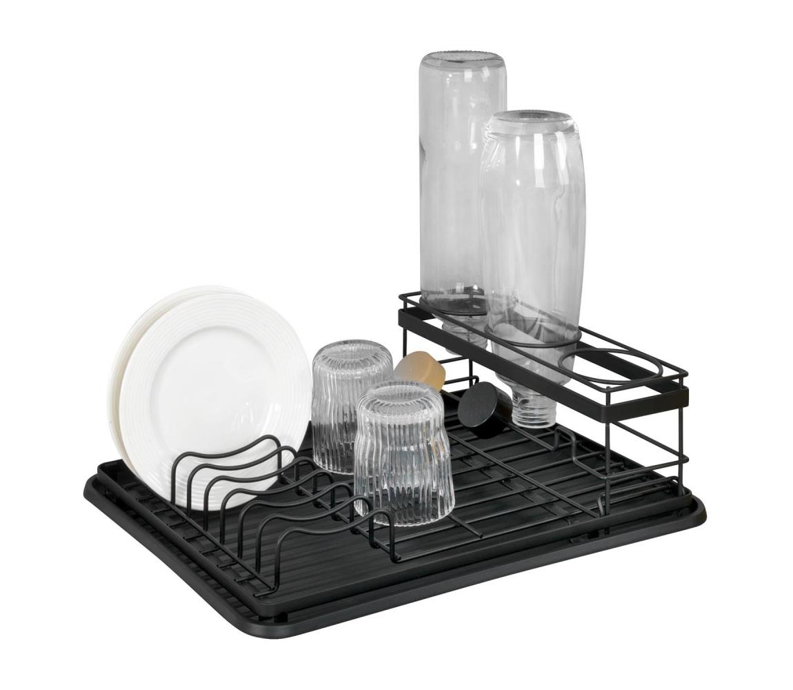 WENKO 54798100 - Odkvapkávač na riad AMY 42,5x31,5 cm čierny 54798100
