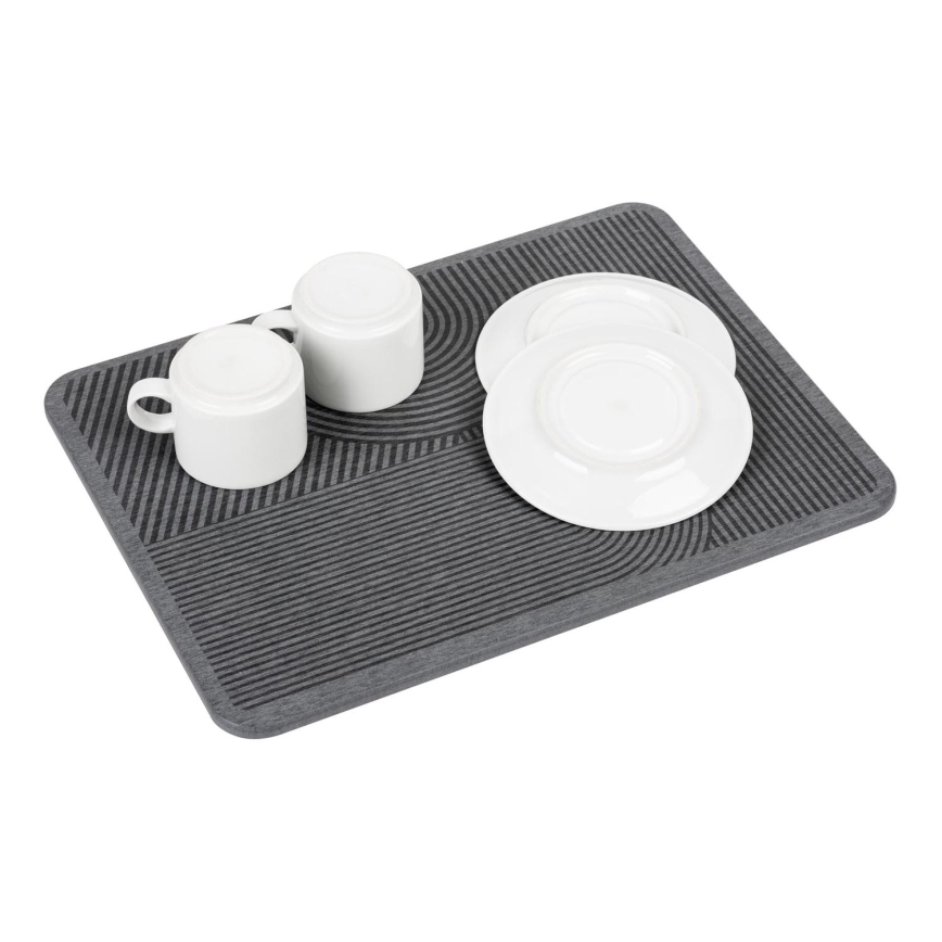 WENKO 54955100 - Odkvapkávacia podložka DAMON 40 x 30 cm, diatomitová / sivá