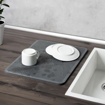 WENKO 54955100 - Odkvapkávacia podložka DAMON 40 x 30 cm, diatomitová / sivá