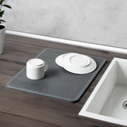 WENKO 54955100 - Odkvapkávacia podložka DAMON 40 x 30 cm, diatomitová / sivá