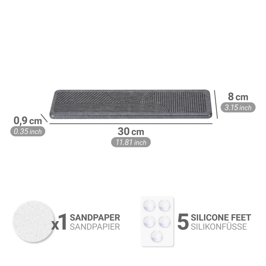 WENKO 54957100 - Odkvapávacia podložka DAMON 30x8 cm šedá