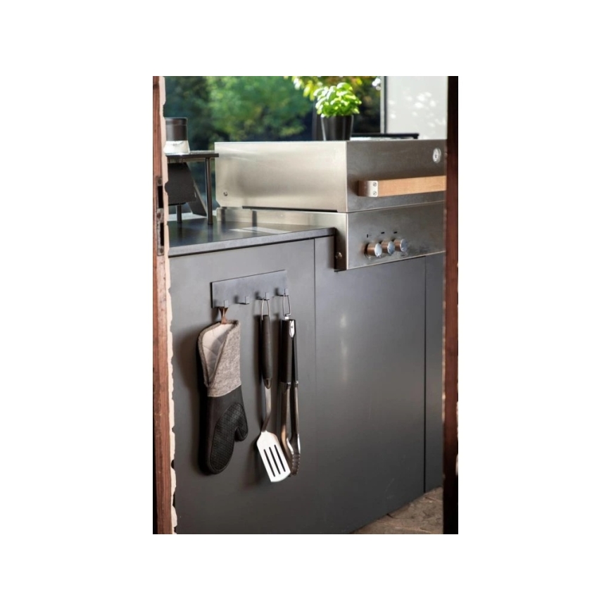WENKO 55014100-Háčik BLACK OUTDOOR KITCHEN 30x6,5 cm čierny