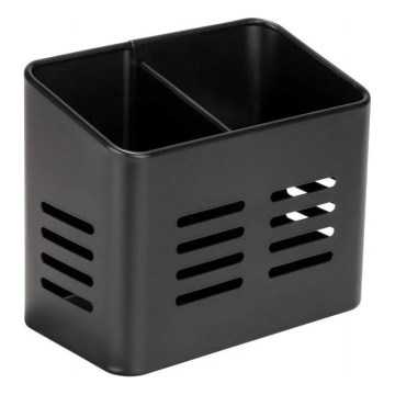 WENKO 55024100-Košík na príbory BLACK OUTDOOR KITCHEN 16x13,5 cm čierna